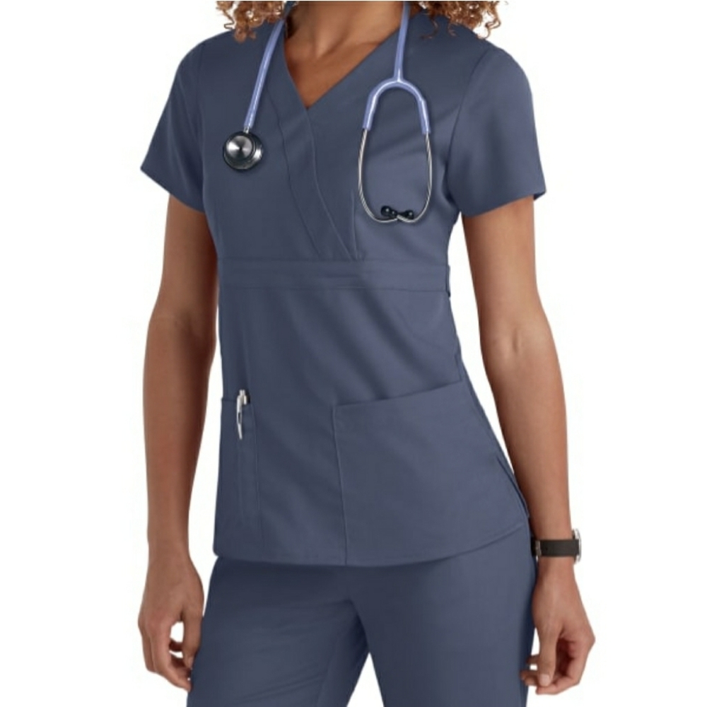 Grays Anatomy 3 Pocket-Mock Wrap top
